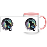 Celestial Black Cat on Moon 11oz Color Accent Coffee Mug