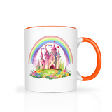 Rainbow Castle 11oz Color Accent Coffee Mug