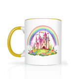 Rainbow Castle 11oz Color Accent Coffee Mug