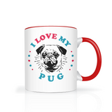 I Love My Pug Color Accent 11oz COFFEE MUG