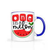 One in a Melon 11oz Color Accent Coffee Mug, Watermelon