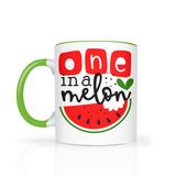 One in a Melon 11oz Color Accent Coffee Mug, Watermelon