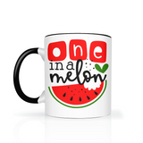 One in a Melon 11oz Color Accent Coffee Mug, Watermelon