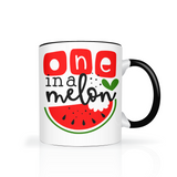 One in a Melon 11oz Color Accent Coffee Mug, Watermelon