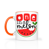 One in a Melon 11oz Color Accent Coffee Mug, Watermelon