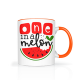 One in a Melon 11oz Color Accent Coffee Mug, Watermelon