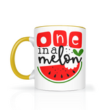 One in a Melon 11oz Color Accent Coffee Mug, Watermelon