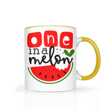 One in a Melon 11oz Color Accent Coffee Mug, Watermelon