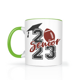 CLASS of 2023 Senior Football Color Accent 11oz Coffee Mug