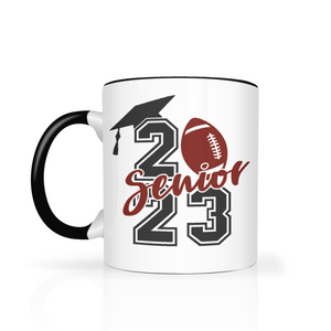 CLASS of 2023 Senior Football Color Accent 11oz Coffee Mug