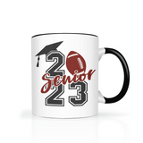 CLASS of 2023 Senior Football Color Accent 11oz Coffee Mug