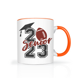 CLASS of 2023 Senior Football Color Accent 11oz Coffee Mug
