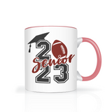 CLASS of 2023 Senior Football Color Accent 11oz Coffee Mug