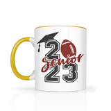 CLASS of 2023 Senior Football Color Accent 11oz Coffee Mug