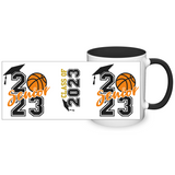 CLASS of 2023 Senior Basketball 11oz Color Accent Coffee Mug