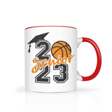 CLASS of 2023 Senior Basketball 11oz Color Accent Coffee Mug