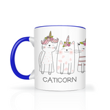 CATICORNS Cat Unicorns 11oz Color Accent Coffee Mugs