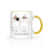 CATICORNS Cat Unicorns 11oz Color Accent Coffee Mugs