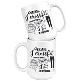 I Crossfit, I Cross My Fingers and Hope I Fit into my Jeans COFFEE MUG 11oz or 15oz