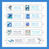 DOLPHIN Return Address Labels Seaside, Beach, Ocean, Personalized - J & S Graphics