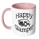 HAPPY GLAMPER Color Accent Coffee Mug Choice of Accent color - J & S Graphics