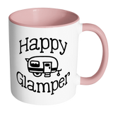 HAPPY GLAMPER Color Accent Coffee Mug Choice of Accent color - J & S Graphics