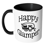 HAPPY GLAMPER Color Accent Coffee Mug Choice of Accent color - J & S Graphics