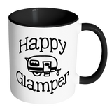 HAPPY GLAMPER Color Accent Coffee Mug Choice of Accent color - J & S Graphics