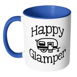 HAPPY GLAMPER Color Accent Coffee Mug Choice of Accent color - J & S Graphics