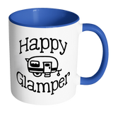 HAPPY GLAMPER Color Accent Coffee Mug Choice of Accent color - J & S Graphics