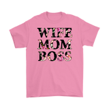 WIFE MOM BOSS Floral Design Unisex T-Shirt