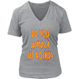 DO YOU WANNA GET ROCKED? Def Leppard Women's V-Neck T-Shirt - J & S Graphics