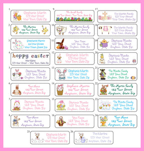 Personalized Easter Address Labels Easter Bunny, Eggs, Chicks Return Address - J & S Graphics