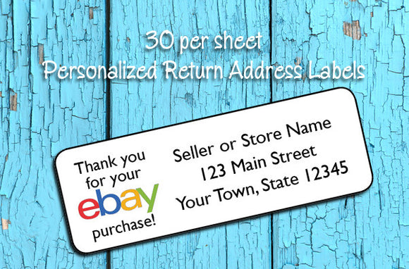 Personalized ebay Order Return Address Labels, 30 Return Address ebay Store Labels - J & S Graphics