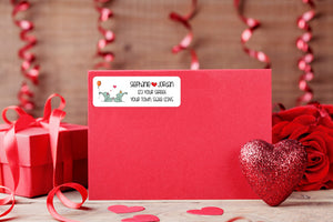 Personalized ELEPHANTS in LOVE Address Labels, Return Address Labels, Ele, Valentine's Day - J & S Graphics