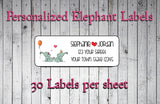 Personalized ELEPHANTS in LOVE Address Labels, Return Address Labels, Ele, Valentine's Day - J & S Graphics