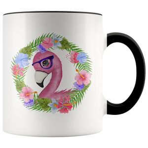 Tropical Flamingo with Glasses Accent Colors 11oz COFFEE MUG