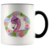 Tropical Flamingo with Glasses Accent Colors 11oz COFFEE MUG