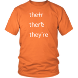 THEIR, THERE and THEY'RE Grammar Unisex T-Shirt - J & S Graphics