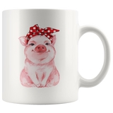 Piggy wearing a Red Bandana 11oz or 15oz Coffee Mug