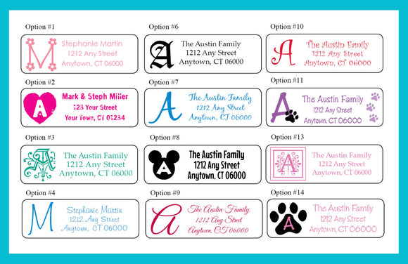 Personalized Monogram Return ADDRESS Labels with family name - J & S Graphics