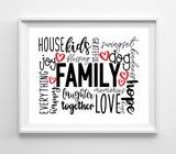 FAMILY 8x10 Typography Art Print Wall Decor