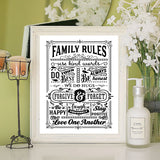 FAMILY RULES 8x10 Typography Wall Decor, Printable Instant Download