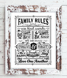 FAMILY RULES 8x10 Typography Wall Decor, Printable Instant Download