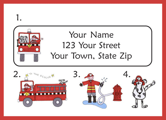 Personalized FIREFIGHTER Return Address Labels - J & S Graphics