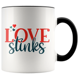 LOVE STINKS 11 oz White Color Accent Coffee Mug - J & S Graphics