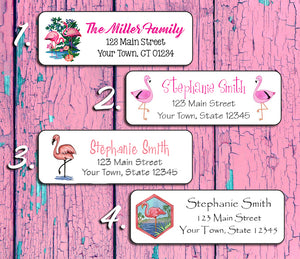 Personalized Flamingo, Flamingos Return Address Labels - J & S Graphics