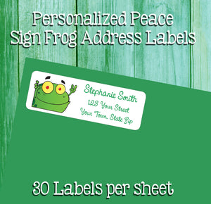 Personalized FROG PEACE Sign Return ADDRESS Labels - J & S Graphics