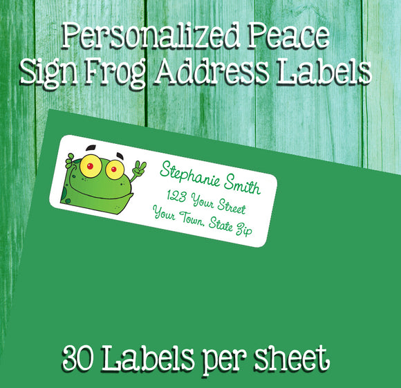 Personalized FROG PEACE Sign Return ADDRESS Labels