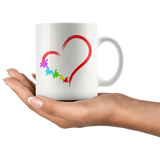 AUTISM Awareness Heart with Puzzle COFFEE MUG 110z or 15oz